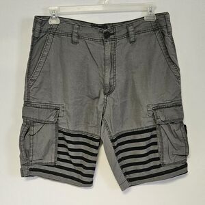 American Rag Gray Cargo Shorts with Black Striped Panels